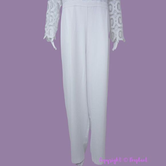 NEW Eloquii white Lace Wide Leg long sleeves Jumpsuit, women's size 24 - Picture 5 of 16